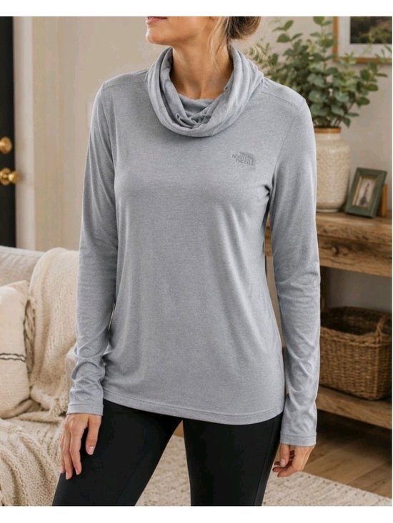 The North Face Tops - The North Face Women's FlashDry Cowl Neck Pullover Gray Sz XL Moisture Wicking